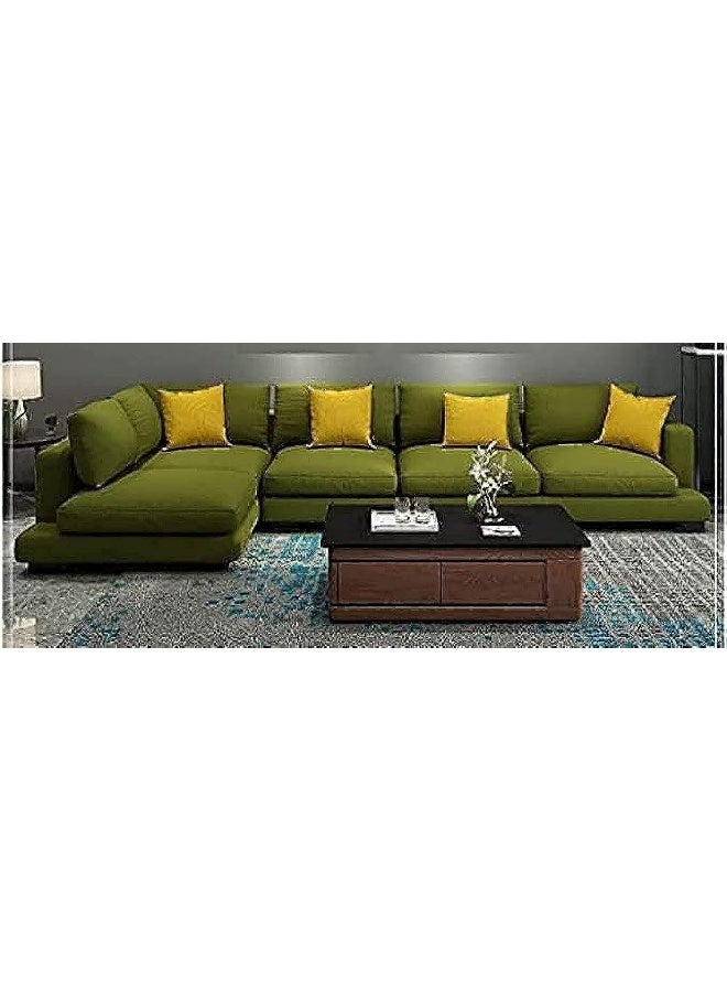 Comfynest Nordic Style Fabric Sofa Modern Living Room L-shape Sofa Technology Fabric Sofa home furniture set (Green)  - Image 1
