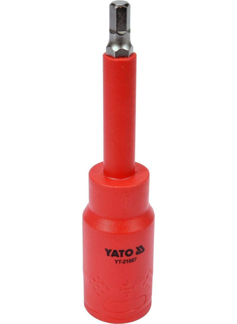 YATO Insulated Hexagon Socket 1/2" 6mm VDE-1000V YT-21087