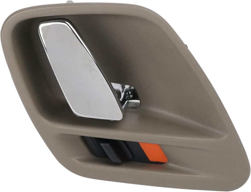 TRQ Passenger Side Interior Door Handle Pebble Beige Housing with Chrome Lever Compatible with 1999-2004 Jeep Grand Cherokee - Image 1