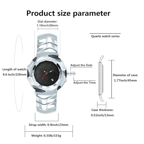 BARAMON ساعات بارامون الفريدة للرجال - ساعة يد أنيقة مستقبلية قابلة للجمع للرجال، ساعة تناظرية كوارتز، ساعة مقاومة للماء، ساعة موضة للرجال - Image 3