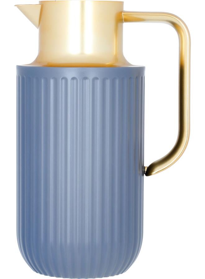 Everest Laura Plastic Thermos 1.6 Litres Gold Handle Dark Grey - Image 1