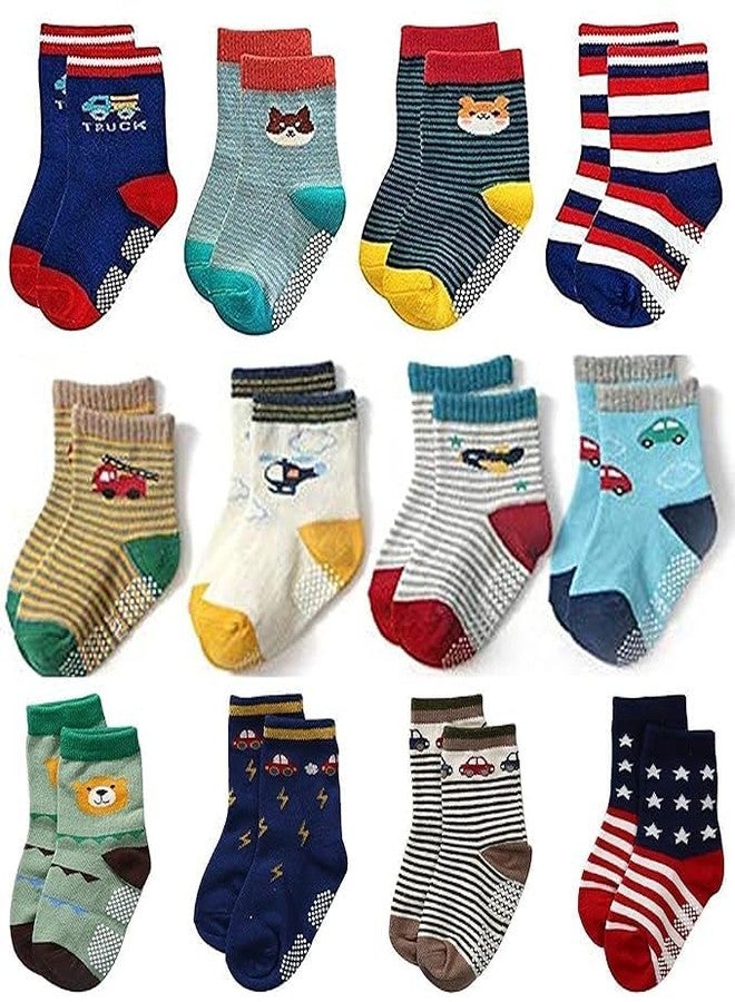 ميني بيري جوارب ميني بيري للأطفال الرضع من القطن العضوي مانعة للانزلاق (مقاسات: 6 أشهر، 12 شهرًا، 4، متعددة الألوان) - Image 1