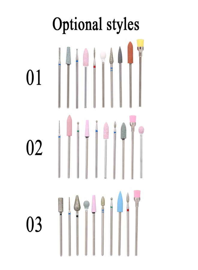 10pcs Nail Drill Bits Cuticle Cleaner Drill Brush Rotary Polishing File Grinding Heads Nail Salon Tools - Image 4