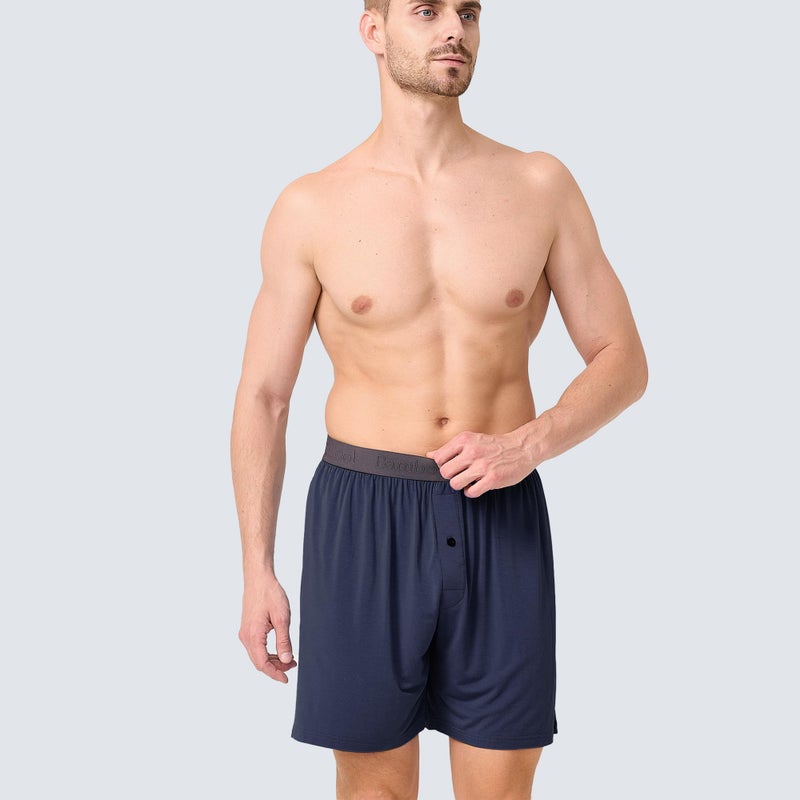 BAMBOO COOL Men's Pajama Shorts Mens Sleep Shorts Soft Breathable Lounge Comfy Sleepwear Pajamas Bottoms with Pockets 2 Pack - Image 2