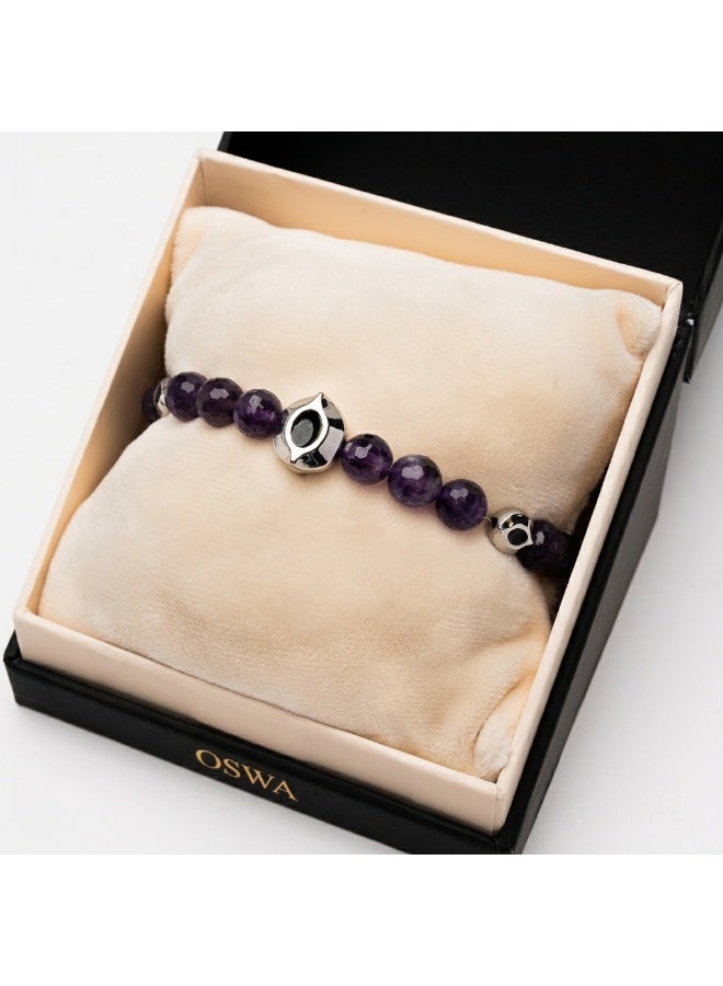 Oswa Luxury Bracelet for Women by OSWA Purple Stones Souvenir & Jewelry Gift Delivered in Luxury Box - Image 1