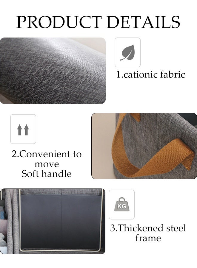 DUNISO 3 Pcs Wardrobe Clothes Organizer,Drawer Organizers and Storage With Lid And Handle，Washable Foldable Closet Organizer，Moisture and Mold Prevention，Sturdy and Durable，for Organizing Clothing Jeans Toys Book Shelves Closet Wardrobe - Image 4