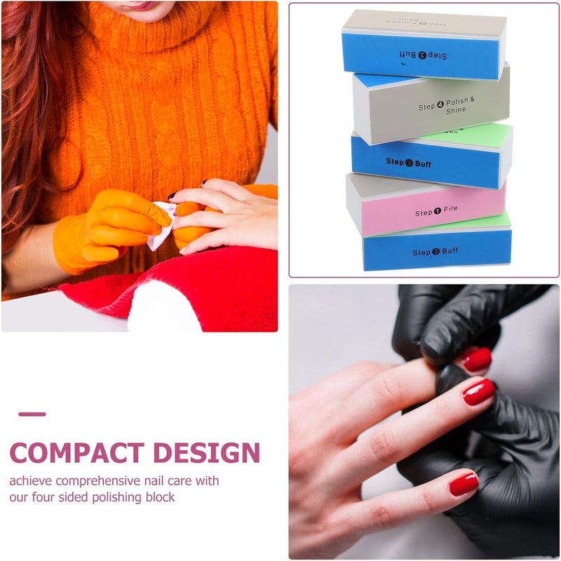 FAVOMOTO 10pcs Nail Sanding Blocks and Polishing Buffers Rectangular Fine Grit Manicure File Blocks for Natural Nails for Travel and Everyday Hand Foot Care - Image 5