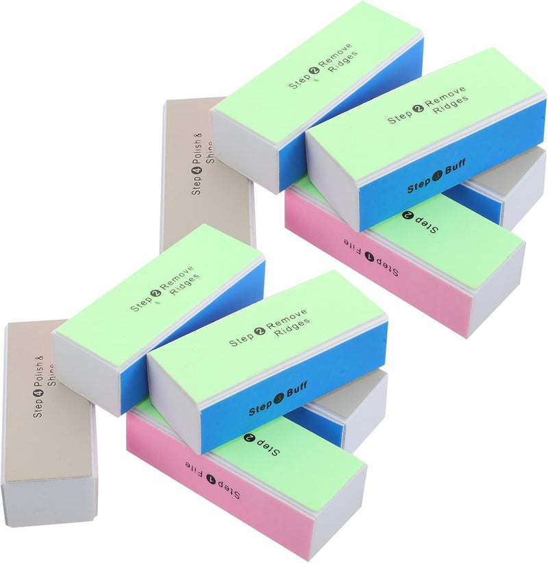 FAVOMOTO 10pcs Nail Sanding Blocks and Polishing Buffers Rectangular Fine Grit Manicure File Blocks for Natural Nails for Travel and Everyday Hand Foot Care - Image 1