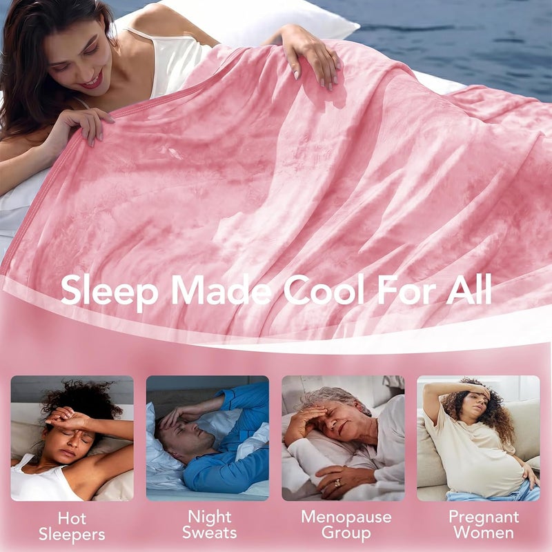 Topcee Cooling Blanket 90''x90'' for Hot Sleepers, Arc-Chill Q-Max>0.35 Double Sided Cold Blankets for Night Sweats, Cool Soft Lightweight Summer Blanket for Sofa Bed Couch, Gifts for Women Queen - Image 4