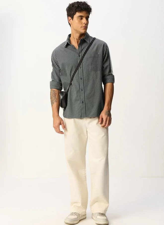 The Souled Store  The Souled Store Men Pinstripes Striped Casual Shirt  | Best Price UAE