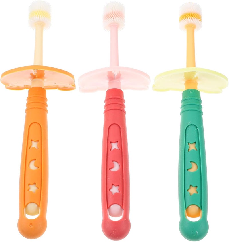 Toothbrush 3pcs Soft Bristle Toothbrushes Teeth Cleaner for Ages 1-6, Multi-Color Manual Tooth Brush Set for ’ Oral Care Random Color Random Color - Image 1