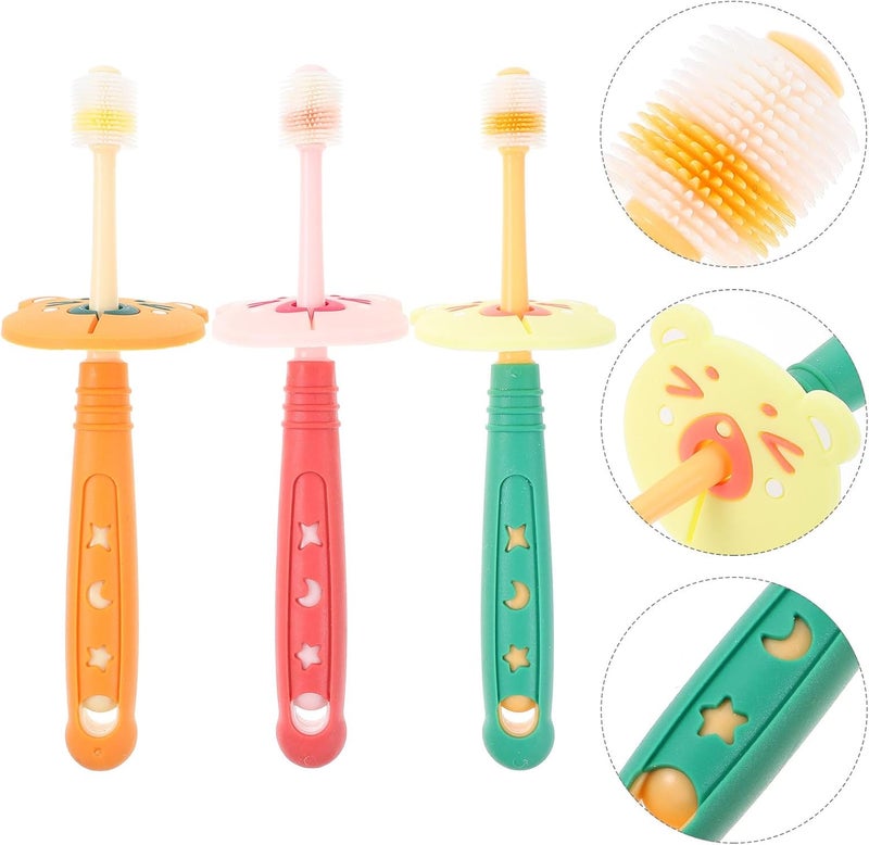 Toothbrush 3pcs Soft Bristle Toothbrushes Teeth Cleaner for Ages 1-6, Multi-Color Manual Tooth Brush Set for ’ Oral Care Random Color Random Color - Image 4