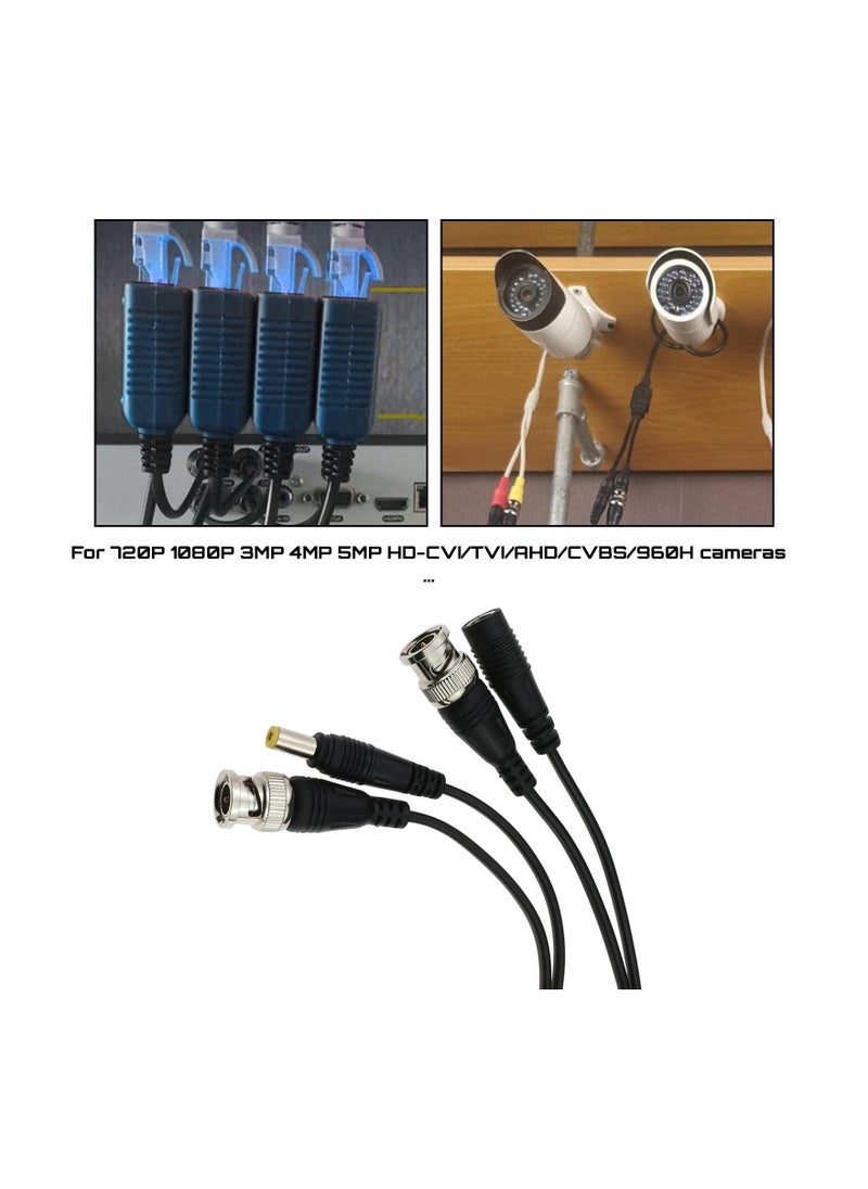 Generic - 4pcs Passive Video Balun, Rj45 To Bnc Transceiver Transmitter, 1080p-8mp Dc Power Passive Audio Video Balun, Plastic Metal, Supports All Video Devices, Cameras, Monitors, Dvr Cards and Video Recorders - Image 1