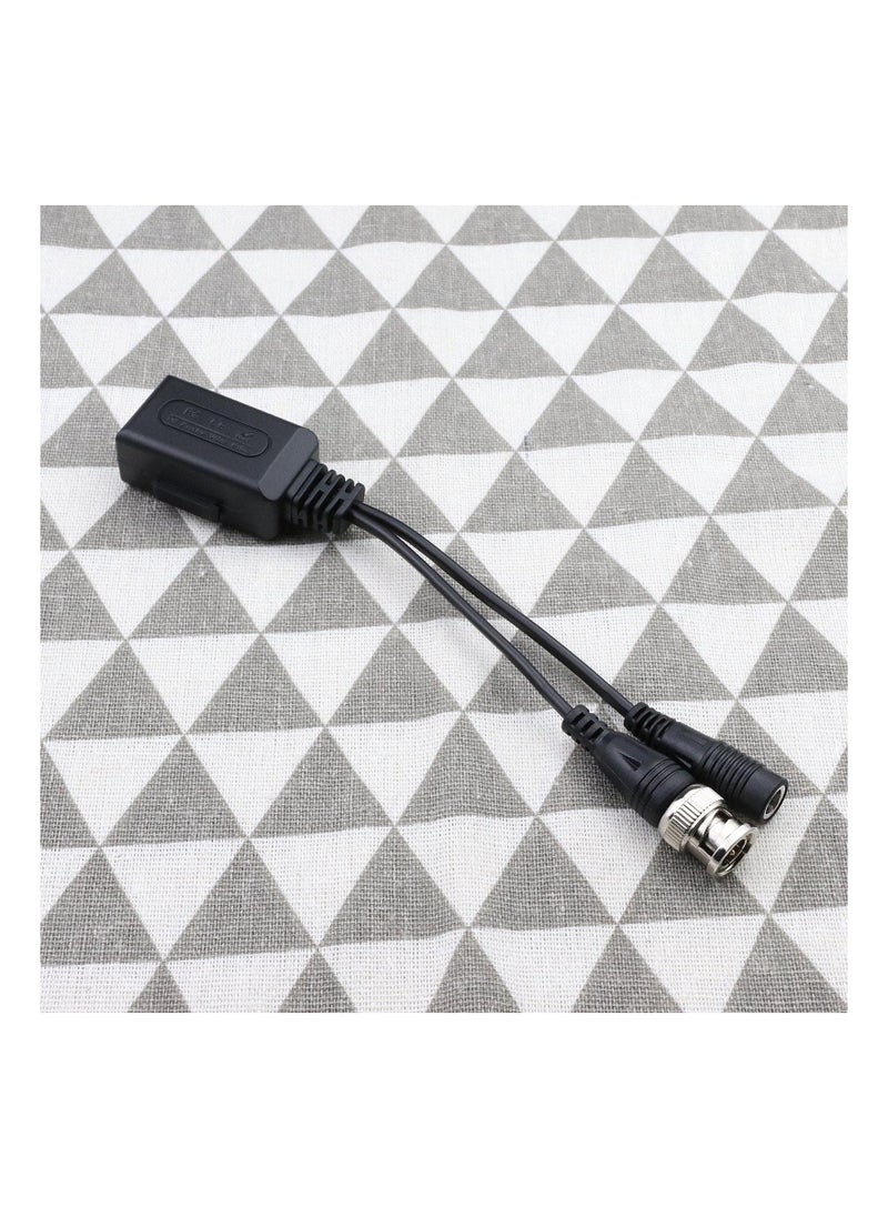 Generic - 4pcs Passive Video Balun, Rj45 To Bnc Transceiver Transmitter, 1080p-8mp Dc Power Passive Audio Video Balun, Plastic Metal, Supports All Video Devices, Cameras, Monitors, Dvr Cards and Video Recorders - Image 1