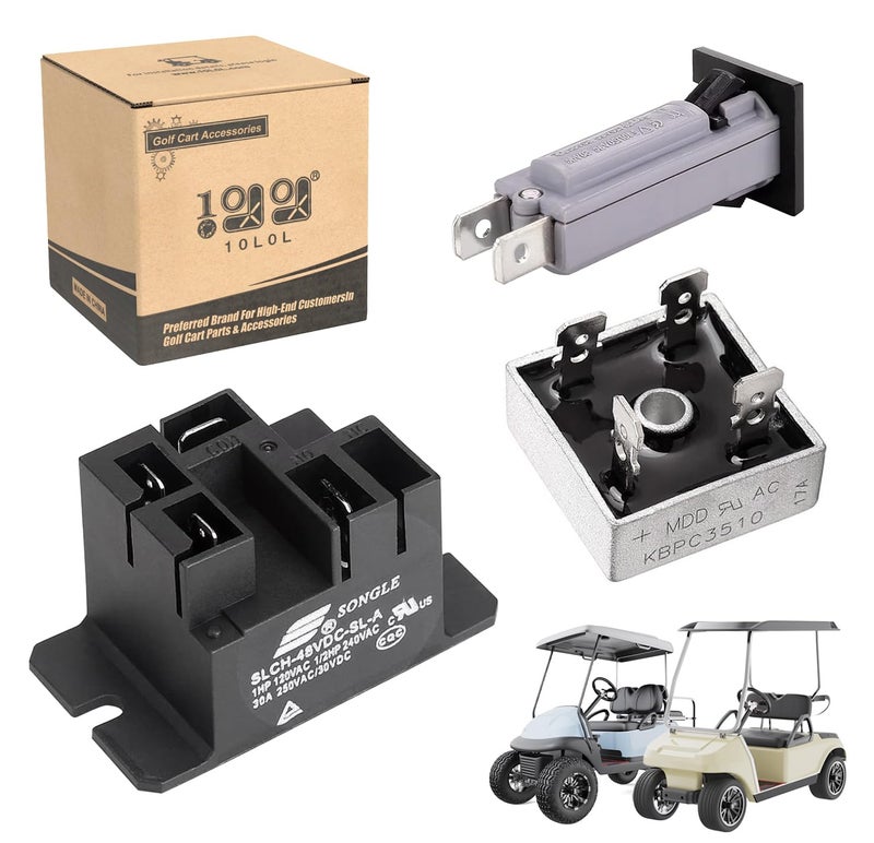 10L0L Relay, Rectifier, Circuit Breaker Charger Repair Kit for Club Car 48V Powerdrive 1 & 2 Charger, OEM CCX8506 102273501 101828601 - Image 1