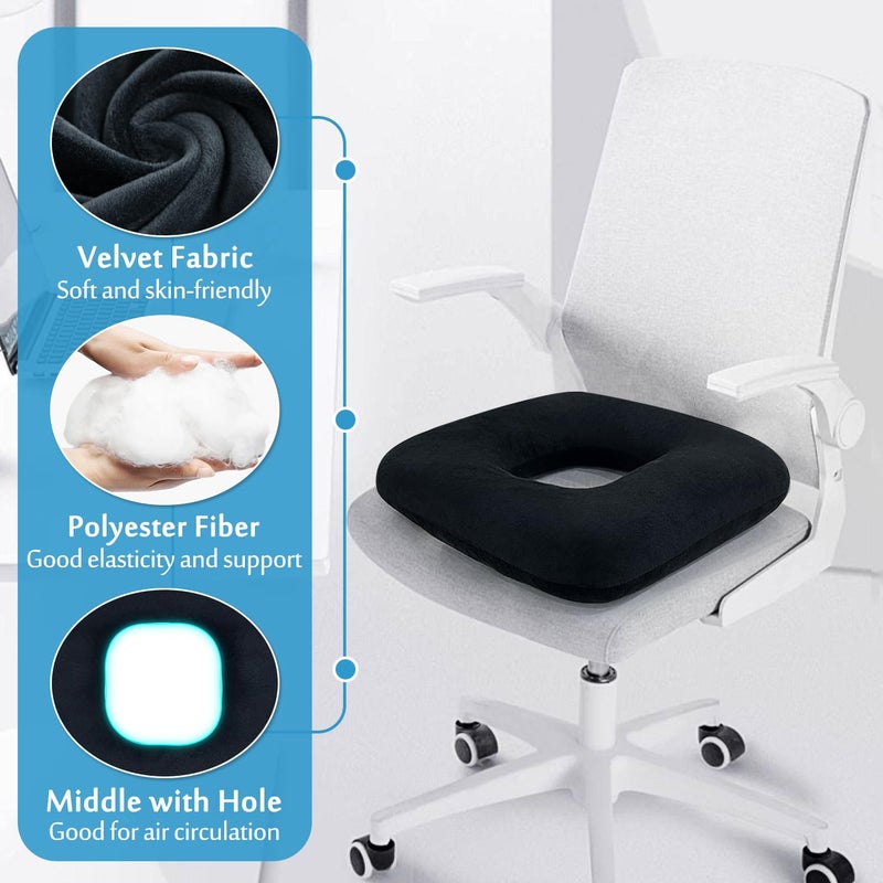 AOSSA Donut Pillow, Butt Cushion for Long Sitting, Bed Sore Pressure Relief Seat Cushions for Butt, Postpartum, Hemorrhoid Tailbone Hip Pain, BBL After Surgery for Sleeping, Portable Chair Cushion Pad - Image 4