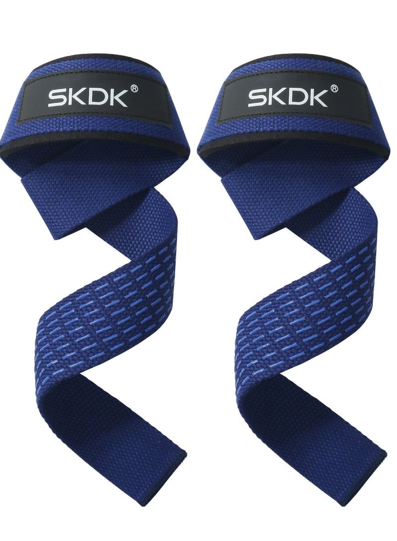SKDK Lifting Straps Deadlift Gym Wrist Weightlifting with Neoprene Cushioned Padded and Anti-Skid Silicone - for Weightlifting, Bodybuilding, Xfit, Strength Training - Image 1