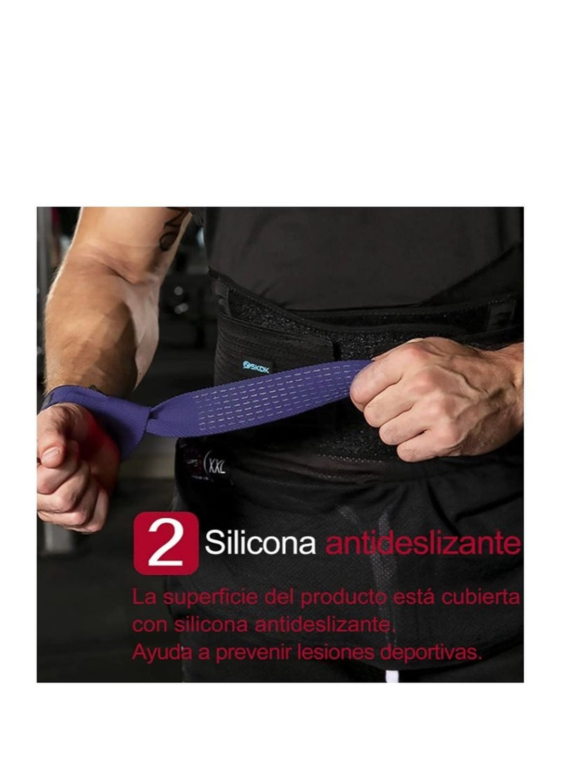 SKDK Lifting Straps Deadlift Gym Wrist Weightlifting with Neoprene Cushioned Padded and Anti-Skid Silicone - for Weightlifting, Bodybuilding, Xfit, Strength Training - Image 3