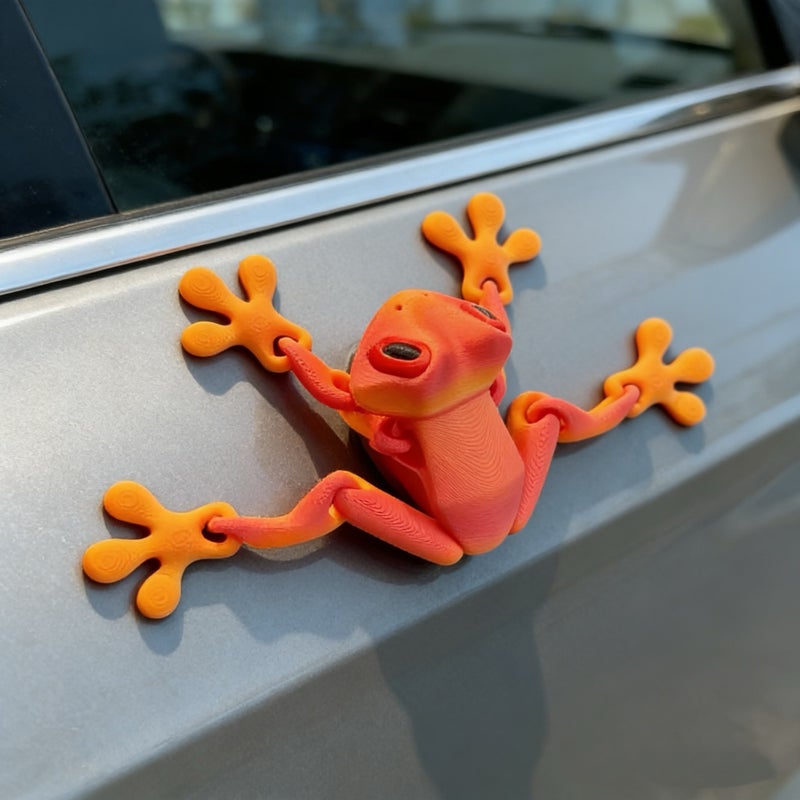 3D Printed Magnetic Jointed Frog Toy, Glow in the Dark - Image 3