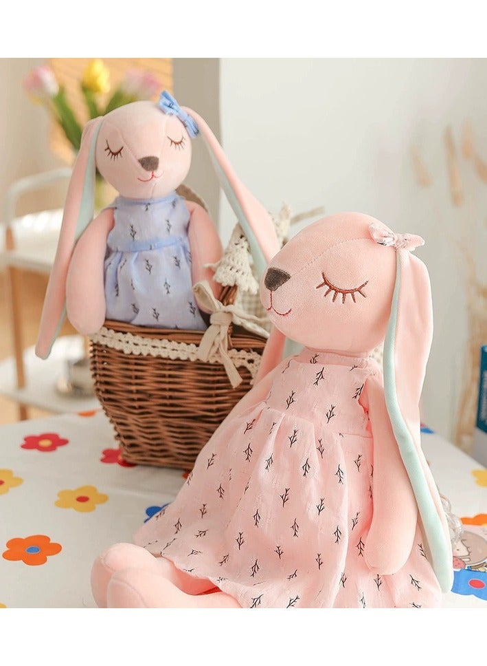 2 Pieces Cute Cartoon Long Ears Rabbits Dolls Baby Stuffed Plush Toys For Children Rabbit Sleeping Mat Stuffed Plush Toys Infants35cm - Image 3