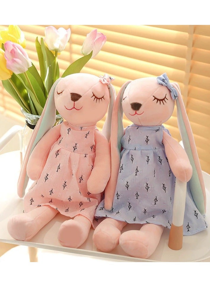 2 Pieces Cute Cartoon Long Ears Rabbits Dolls Baby Stuffed Plush Toys For Children Rabbit Sleeping Mat Stuffed Plush Toys Infants35cm - Image 2