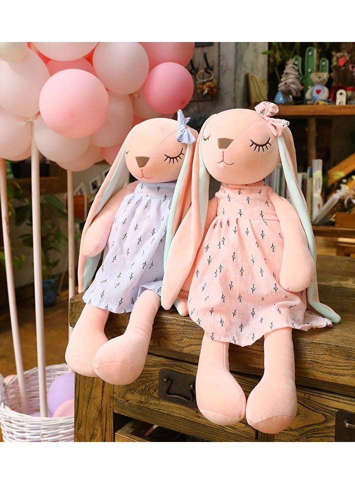 2 Pieces Cute Cartoon Long Ears Rabbits Dolls Baby Stuffed Plush Toys For Children Rabbit Sleeping Mat Stuffed Plush Toys Infants35cm - Image 4