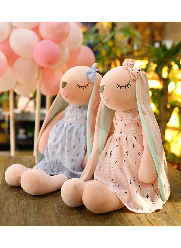 2 Pieces Cute Cartoon Long Ears Rabbits Dolls Baby Stuffed Plush Toys For Children Rabbit Sleeping Mat Stuffed Plush Toys Infants35cm - Image 1