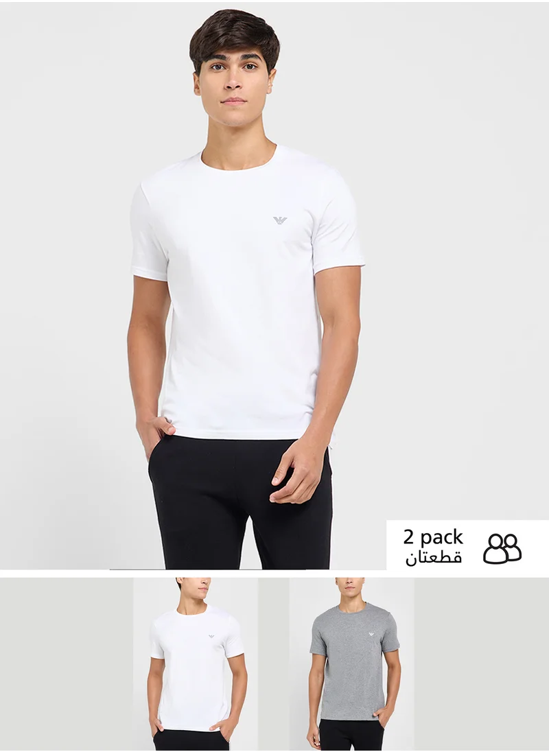 EMPORIO ARMANI Beachwear Logo Crew Neck T-Shirt