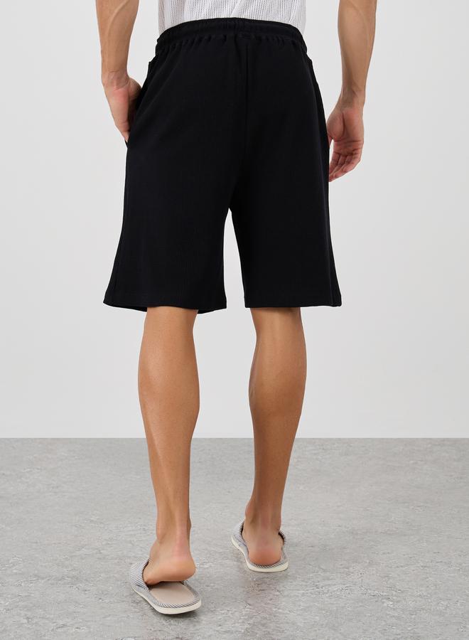 Styli Waffle Textured Shorts with Drawstring - Image 4