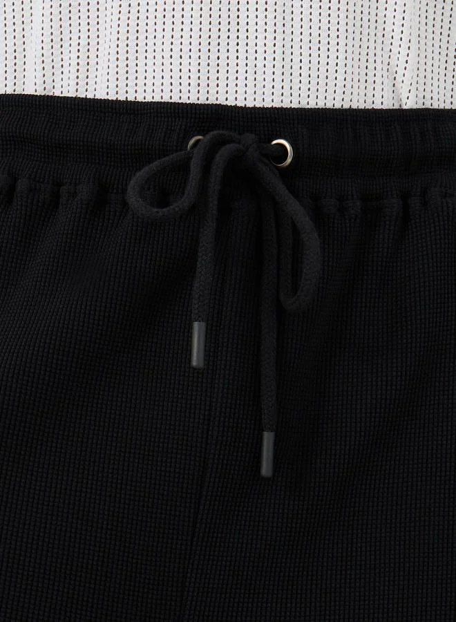 ستايلي Styli Waffle Textured Shorts with Drawstring