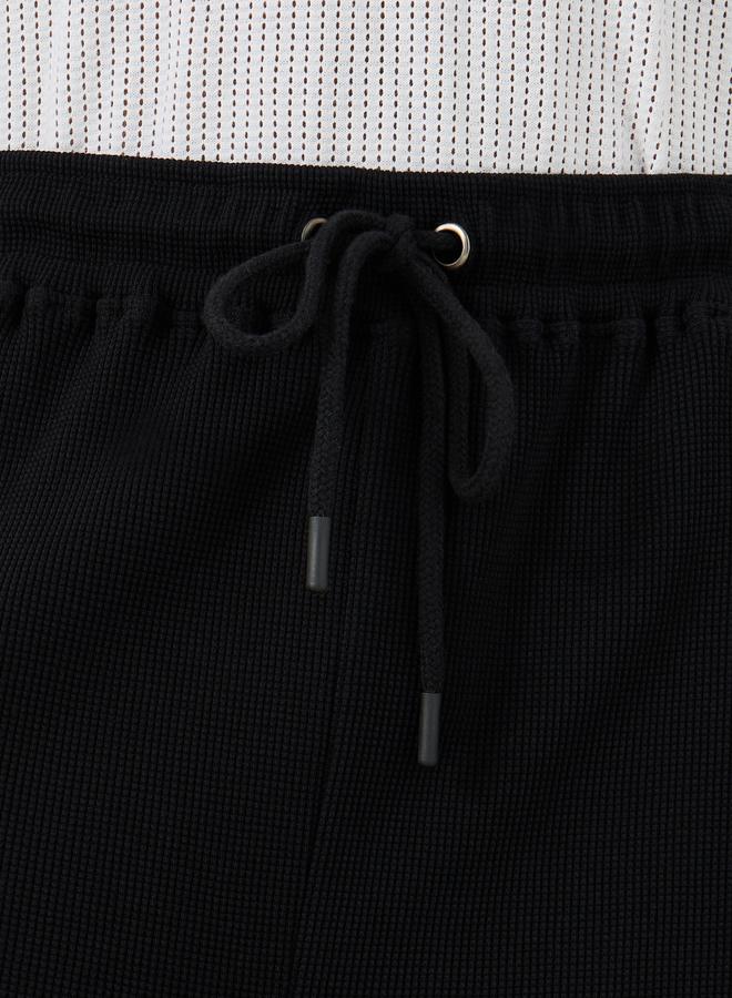 Styli Waffle Textured Shorts with Drawstring - Image 3