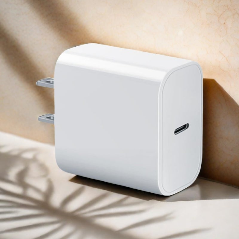 gvmkwejk USB-C Charger Block 20w Compatible with Apple Watch Block, iWatch Series Ultra/10/9/8/7/6/SE/SE2/5/4/3,iPhone 16/15,gvmkwejk Type-C PD Fast Charging USBC Power Adapter,1-Pack White - Image 2