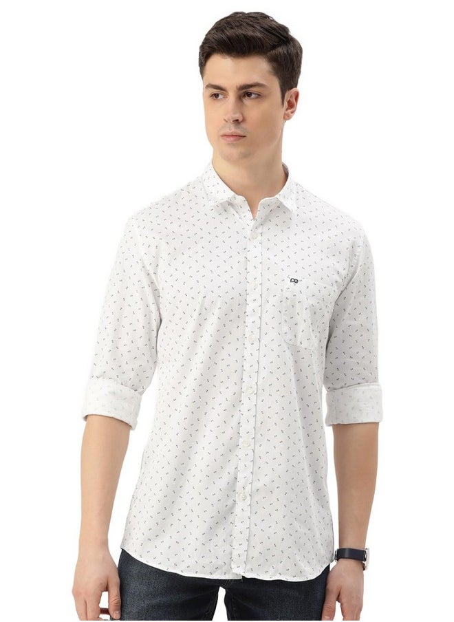 Peter England Peter England Men's Everyday Ditsy Print Slim Fit Full Sleeve Casual Shirt | 100% Cotton  - Image 1