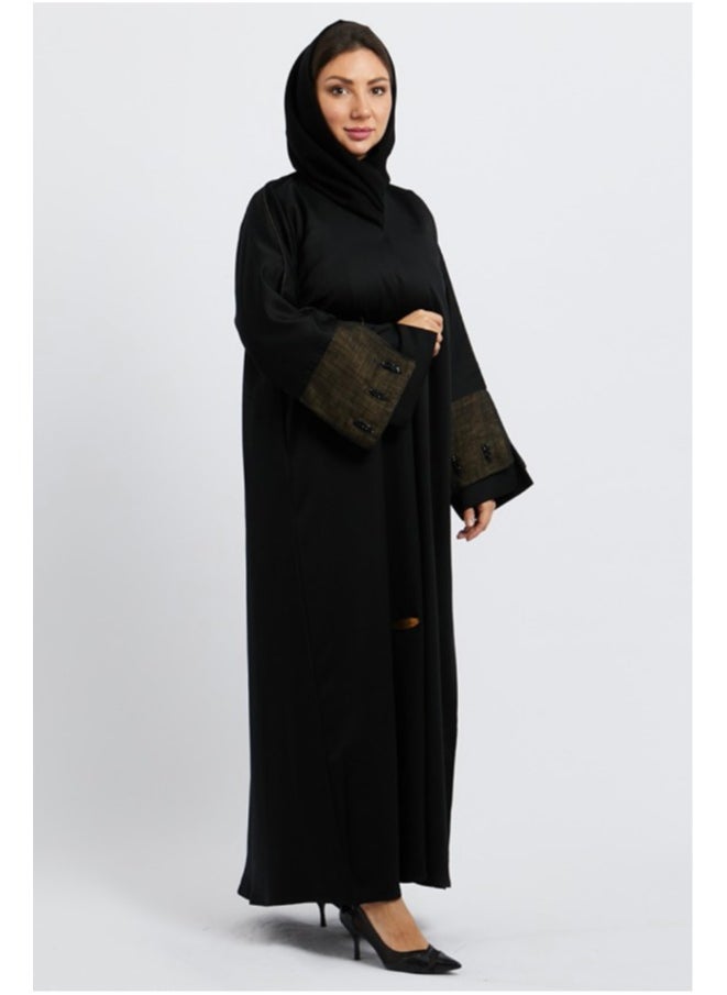 Evva Evva Luxury Saudi Abaya for Women – Elegant Open Front Modest Wear in Premium Fabric – Ideal for Ramadan, Eid, and Everyday Elegance  - Image 3
