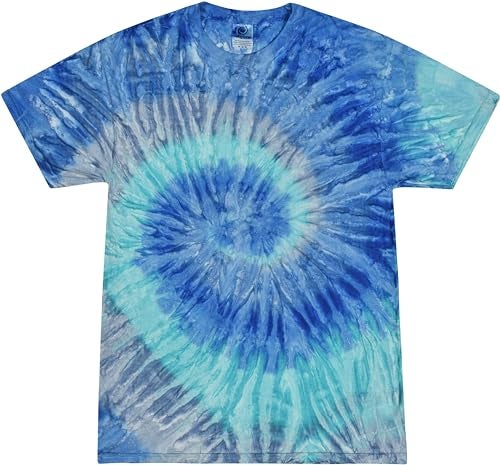 Colortone 100% Cotton Pigment Tie Dye T-Shirt for Women and Men, 2X-Large, Blue Jerry - Image 1