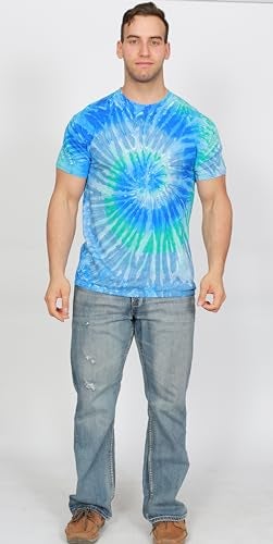 Colortone 100% Cotton Pigment Tie Dye T-Shirt for Women and Men, 2X-Large, Blue Jerry - Image 5