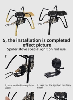 EVEREEN Spider Stove Black Spider Folding Card Stove Camping Tableware Camping Kitchenware Camping Barbecue Stove Gas Stove  - Image 5