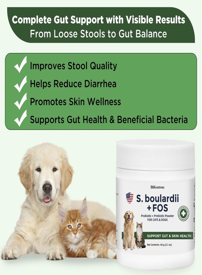 BiKontrun S.boulardii + FOS Pet Probiotic Powder for Dogs & Cats, 6.7 Billion CFU, Gut & Immune Support, Loose Stool & Digestive Upset Relief, Improves Stool Consistency, Skin Health, Veterinarian Recommended - Image 2