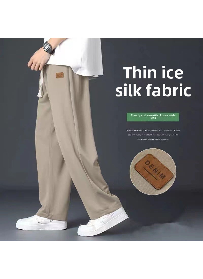 Generic - Spring Autumn Casual Loose Straight Pants for Men Black - Image 1