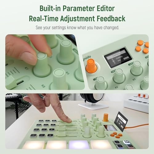 Synido Midi Pad Controller, Portable Beat Maker Machine with Drum Pads, Beginners Beating Pad Velocity Sensitive, LED Display for Music Production (Wireless MIDI) - Image 3