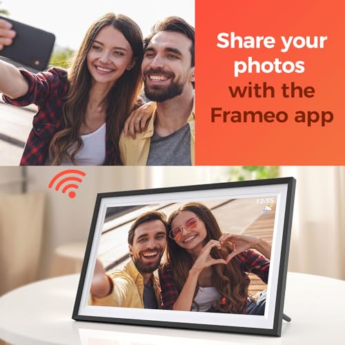 YunQiDeer Digital Picture Frame,15.6 Inch Large Frameo Digital Photo Frame WiFi, 32GB,1920 * 1080 IPS HD Touch Screen,Tabletop&Wall-Mounted,Digital Frame Share Photos and Videos via Frameo App - Image 2
