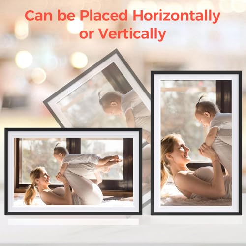 YunQiDeer Digital Picture Frame,15.6 Inch Large Frameo Digital Photo Frame WiFi, 32GB,1920 * 1080 IPS HD Touch Screen,Tabletop&Wall-Mounted,Digital Frame Share Photos and Videos via Frameo App - Image 4