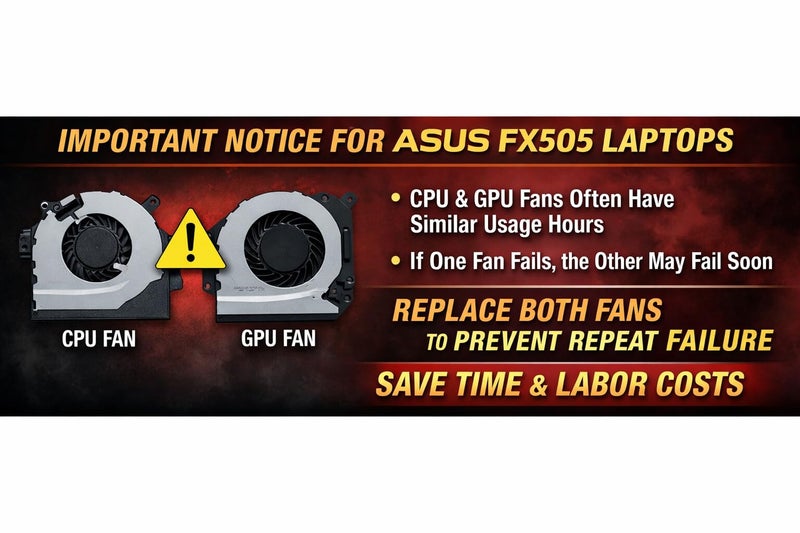 Swiztek Laptop CPU & GPU Cooling Fan for Asus TUF FX505DT FX705DU FX705DD FX705DT FX705G FX505D FX505GE L+R Pair - Image 3