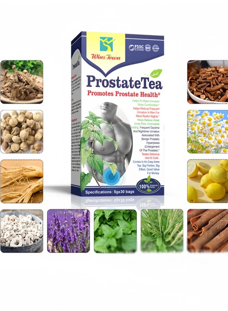 Wins Town Prostate Tea with 5g×30 bags large capacity, tasty for both hot and cold brewing, effectively relieves male urinary discomfort and improves nighttime sleep quality - Image 2