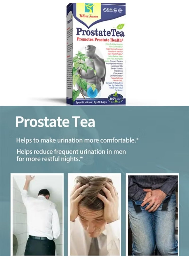 Wins Town Prostate Tea with 5g×30 bags large capacity, tasty for both hot and cold brewing, effectively relieves male urinary discomfort and improves nighttime sleep quality - Image 3