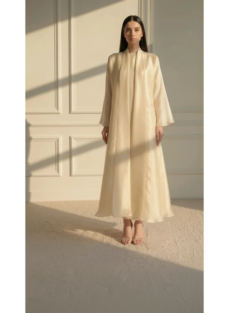مويستريت Organza Abaya Set with Inner & Headscarf