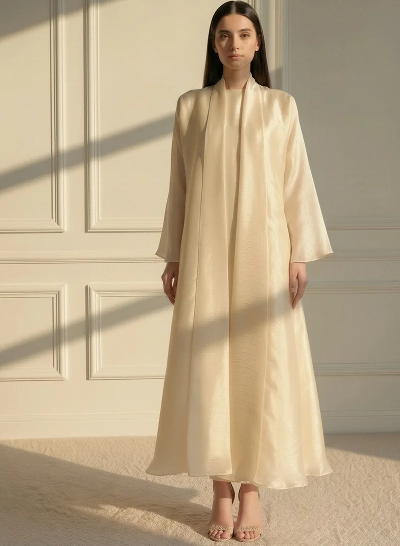 مويستريت Organza Abaya Set with Inner & Headscarf