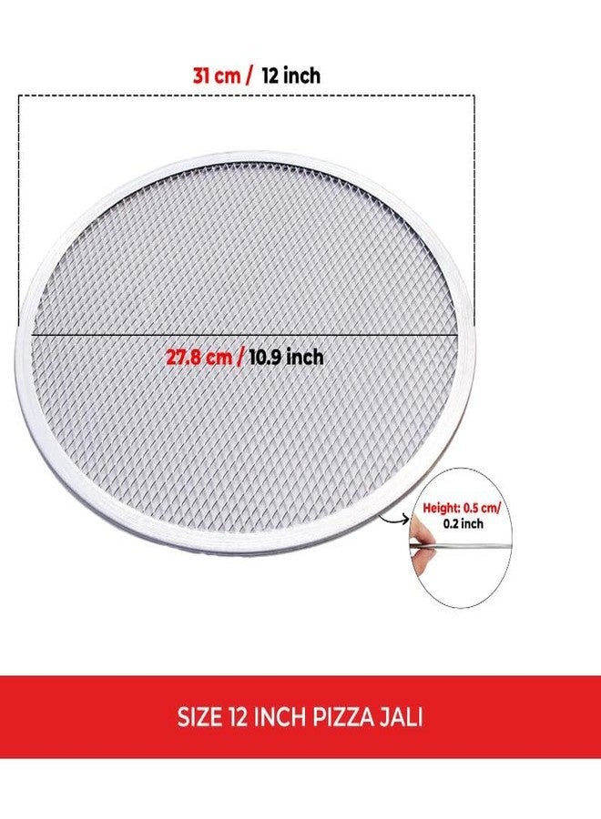 HAZEL Aluminum Pizza Mesh Tray | 12 Inch Round Baking Screen for Crispy Crust - Image 3