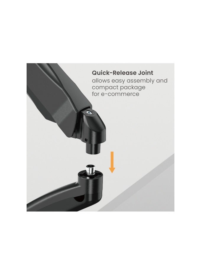 Newstar Dual Monitor Spring-Assisted Arm 17-32″ | Height & Tilt Adjustable, Clamp & Grommet Mount | Supports up to 9 kg per Screen – LDT13-C024E - Image 5