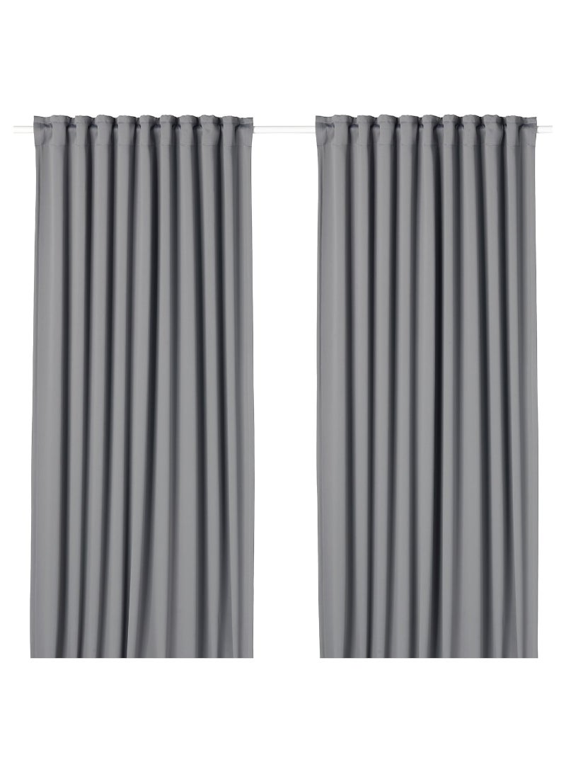 IKEA FRAKTA Block-out curtains - 1 pair - grey - 145x300 cm - Image 1